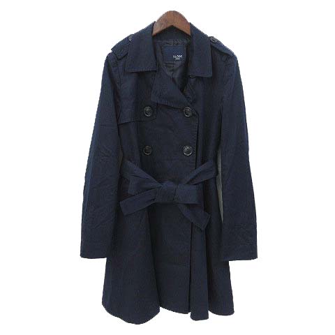 イエナ スローブ Iena Slobe トレンチ コート 紺 ネイビー コットン ダブルボタン リボン 無地 シンプル レディース 036 ベクトルパーク