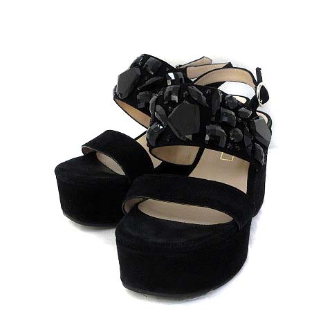 マークジェイコブス MARC JACOBS サンダル 38 1/2 25.5cm 黒 ブラック