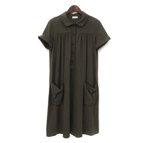 マッキントッシュフィロソフィー Mackintosh Philosophy ワンピース 38 M 緑 カーキ 半袖 ミニ 無地 シンプル 美品 レディース 036 ベクトルパーク マッキントッシュフィロソフィー Mackintosh Philosophy ワンピース 38 M 緑 カーキ 半袖 ミニ 無地 シンプル 美品 レディース 036 ベクトルパーク