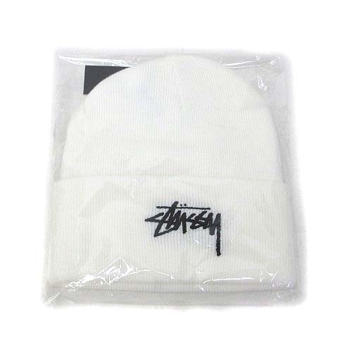 未使用品 ステューシー Stussy ナイキ Nike ニット帽 ニットキャップ 帽子 白 ホワイト ロゴ 刺繍 ビーニー csp メンズ レディース 036 ベクトルパーク