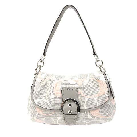 COACH 136 ワンショルダーバッグ ソーホー シグネチャー ピンク コーチ COACH ワンショルダー バッグ グレー ピンク ソーホー