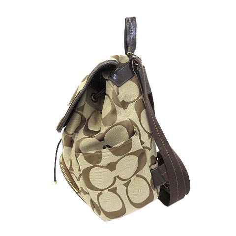 コーチ COACH リュックサック バッグ 茶 ブラウン シグネチャー 