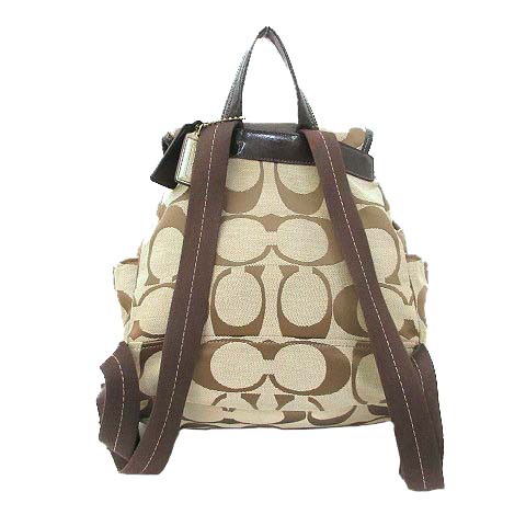 コーチ COACH リュックサック バッグ 茶 ブラウン シグネチャー 