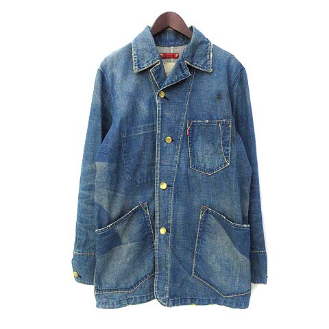 リーバイス レッドループ LEVI'S redloop デニム ジャケット L インディゴ 無地 ダメージ加工 メンズ