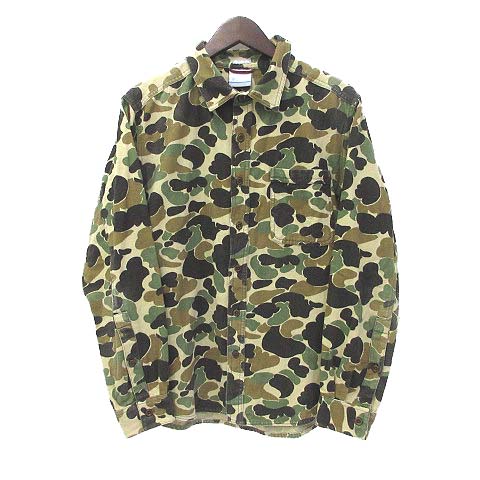 コロンビア Columbia シャツ L 茶 ブラウン コットン 長袖 迷彩柄 カモフラ メンズ 036 ベクトルパーク