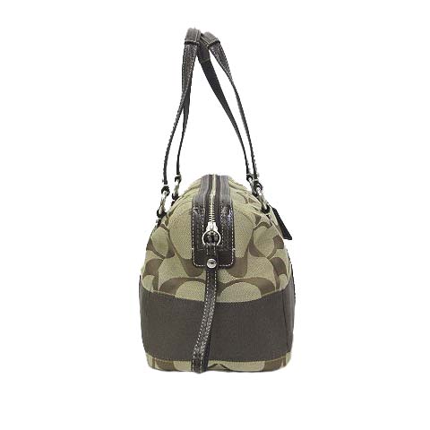 コーチ COACH ミニ ボストン バッグ 茶 ブラウン シグネチャー 