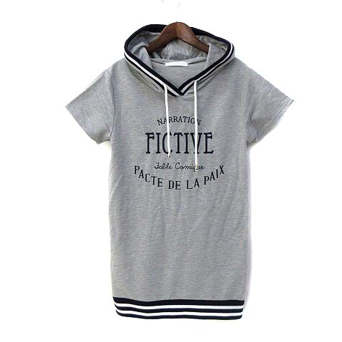 セシルマクビー Cecil Mcbee パーカー M 灰 グレー ポリエステル 半袖 刺繍 レディース 036 ベクトルパーク