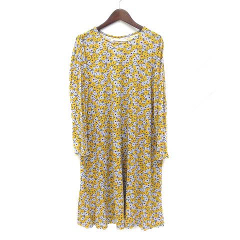 コンジェペイエ アデュートリステス Conges Payes Adieu Tristesse ワンピース グレー 黄 イエロー レーヨン 長袖 花柄 レディース 036 ベクトルパーク