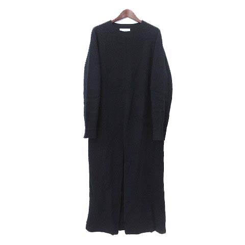 ミュベール Muveil コンバース トウキョウ Coverse Tokyo ニット ワンピース 紺 ネイビー ウール 長袖 フロントスリット 無地 シンプル レディース 036 ベクトルパーク