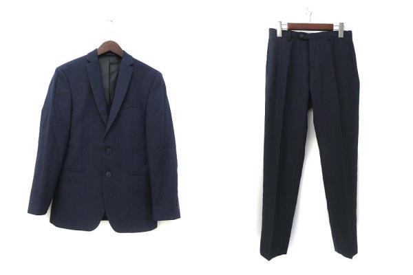 ザラマン Zara Man スーツ セットアップ 上下 Eur 44 紺 ネイビー シングル 2b センターベント 総裏地 ジャケット スラックス パンツ 美品 メンズ 036 ベクトルパーク