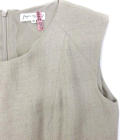 ジャイロ Jayro モトマチ Motomachi Selection ワンピース M ライト ベージュ ノースリーブ ひざ丈 無地 シンプル 美品 レディース 036 ベクトルパーク