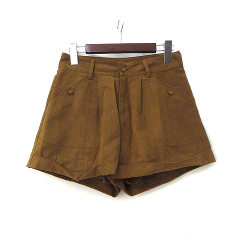 ダズリン Dazzlin ショート パンツ S 茶 ブラウン ピーチスキン 無地 シンプル レディース 036 ベクトルパーク