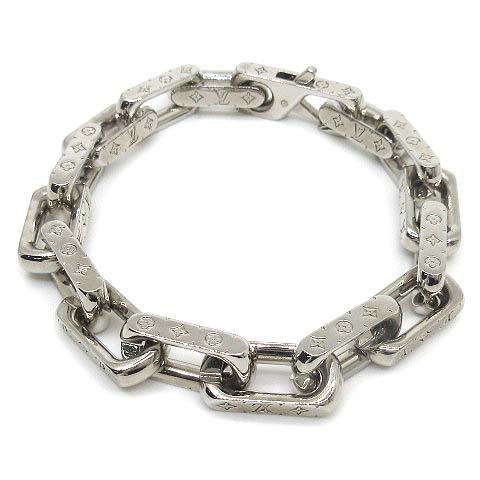 ルイヴィトン Louis Vuitton ブレスレット チェーン モノグラム M シルバー サイズ L メンズ 036 ベクトルパーク