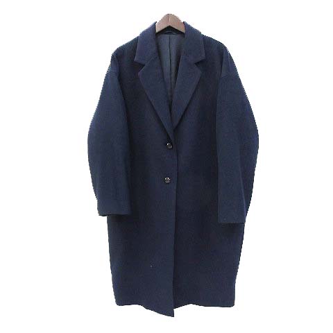 ジーユー Gu チェスター コート Xl 紺 ネイビー ウール混 無地 シンプル レディース 036 ベクトルパーク