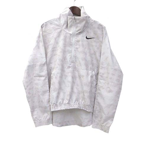 ナイキ Nike ウインドブレーカー L グレー ポリエステル 総柄 長袖 ハーフジップ スポーツウェア レディース 036 ベクトルパーク