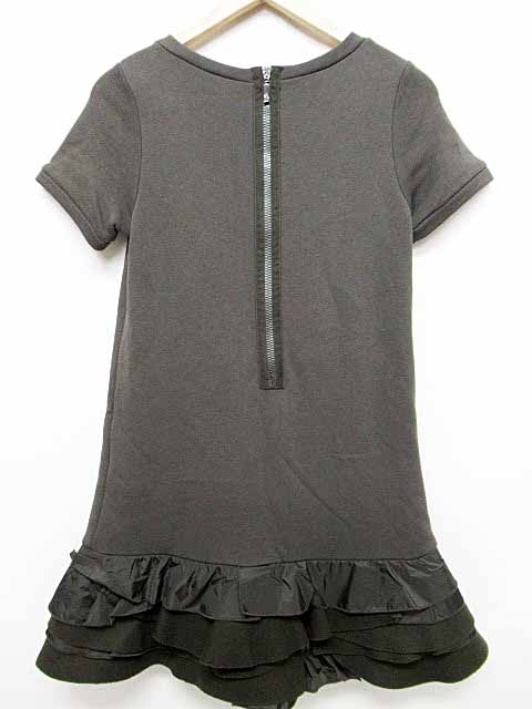 モンクレール Moncler 厚手 裏起毛 裾フリル 半袖 ワンピースsカーキ ブランド古着ベクトル 中古 レディース 037 ベクトルパーク