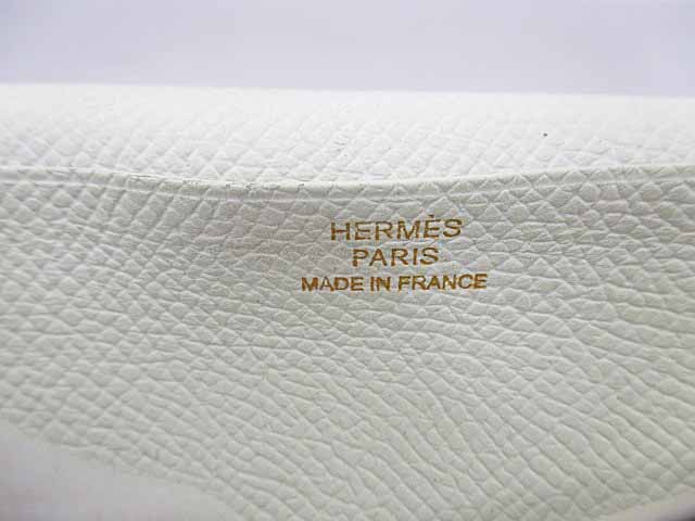 エルメス HERMES ベアン ヴォーエプソン ホワイトゴールド 三