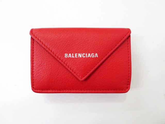 バレンシアガ Balenciaga 美品 Papier ミニウォレット コンパクト財布 レッド ブランド古着ベクトル 中古 0928 メンズ レディース 037 ベクトルパーク