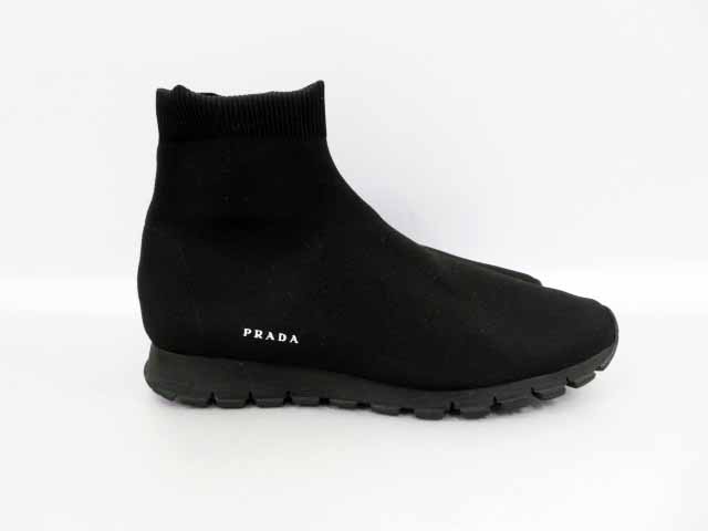 プラダ Prada 名作 4t3365 ソックス スニーカー 8 5 ブラック ブランド古着ベクトル 中古 1107 040 メンズ 037 ベクトルパーク