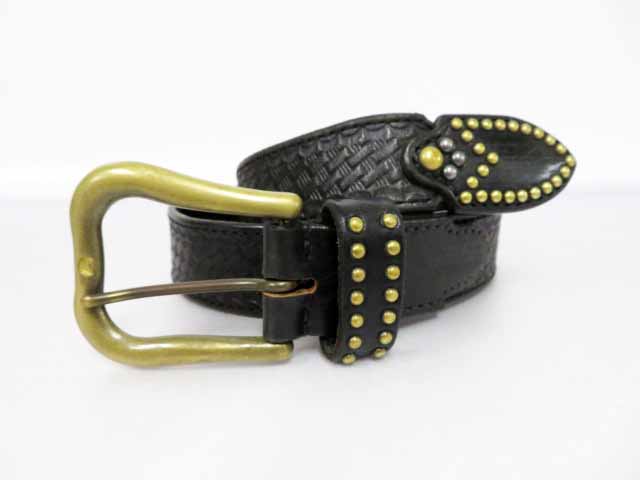 キャリー Calee Embossing Leather Sword Belt レザー スタッズ ベルト Blk ブランド古着ベクトル 中古 1027 メンズ 037 ベクトルパーク