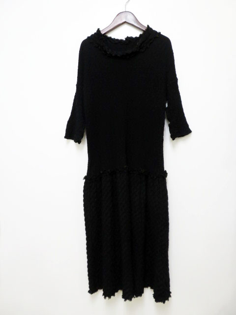 ミーイッセイミヤケ Me Issey Miyake シワ加工 切替ワンピース 切りっぱなし ブランド古着ベクトル 中古 1102 030 レディース 037 ベクトルパーク