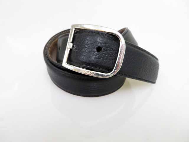 グッチ Gucci シンプル レザー ベルト 無地 ブラック85 34 ブランド古着ベクトル 中古 1221aa メンズ 037 ベクトルパーク