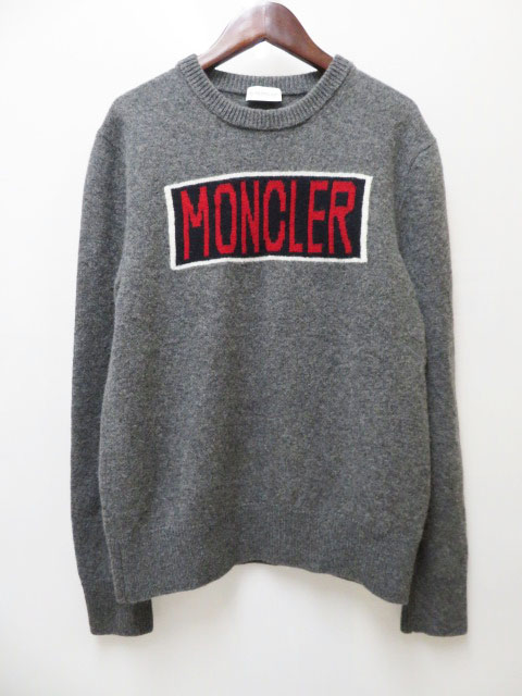 モンクレール Moncler 19aw Maglione Tricot Girocollo クルーネック ウール ニット セーター 長袖 グレー M ブランド古着ベクトル 中古 1221 メンズ 037 ベクトルパーク