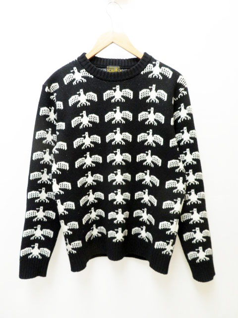 キャリー Calee 17aw Eagle Knit Sweater イーグル柄 ニット セーター M ブラック ブランド古着ベクトル 中古 2109 031 メンズ 037 ベクトルパーク