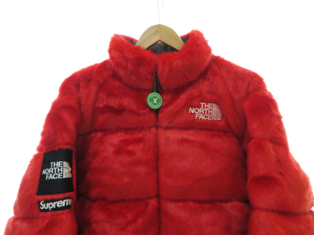 シュプリーム Supreme 未使用品 aw The North Face ノースフェイス Faux Fur Nuptse Jacket フェイクファー ヌプシ ダウンジャケット M Red レッド ブランド古着ベクトル 中古 メンズ 037 ベクトルパーク