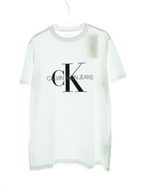 カルバンクラインジーンズ Calvin Klein Jeans ロゴ プリント Tシャツ 半袖 S ホワイト ブランド古着ベクトル 中古 010 メンズ 037 ベクトルパーク
