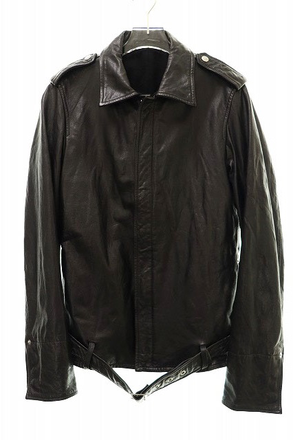 一部予約販売中 03aw Men For Y S ワイズフォーメン カウ メンズ 牛革 ブランド古着ベクトル 中古 2114 Mu Y03 706 3 ブラック ジャケット ライダース レザー ジャケット 上着