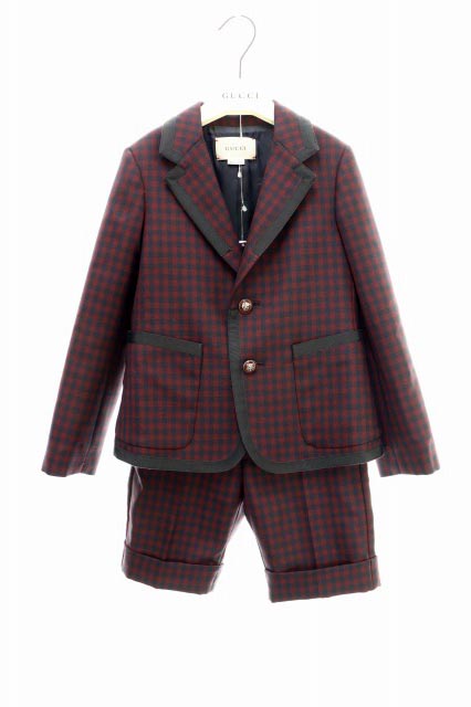 グッチ Gucci チルドレンズ Boys ウールチェック セットアップ セレモニー ウェア ブランド古着ベクトル 中古 2228 メンズ 037 ベクトルパーク