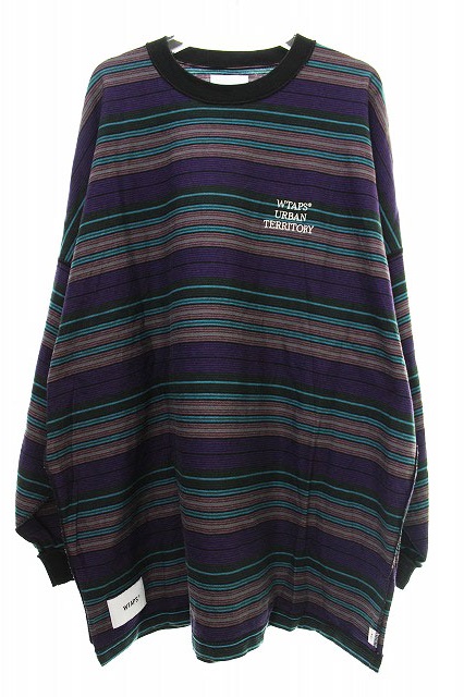 ダブルタップス Wtaps 22ss Jam 02 長袖 ボーダー Tシャツ ロンt 221atdt Csm32 パープル サイズ4 ブランド古着ベクトル 中古 2703 メンズ 037 ベクトルパーク