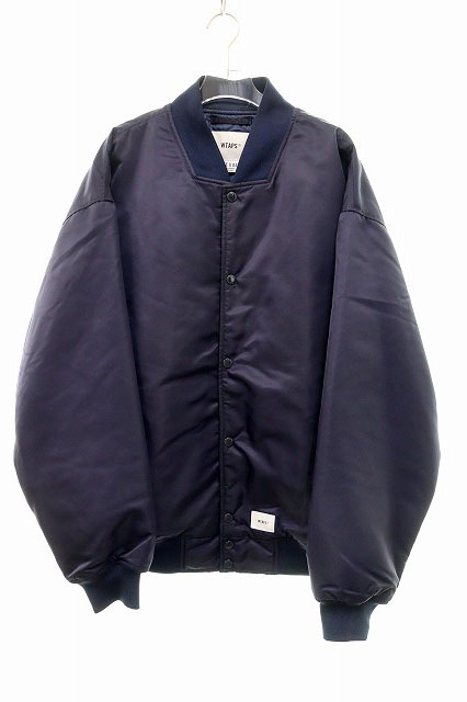 WTAPS ダブルタップス ダウンベスト ネイビー 裏地パープル サイズS  