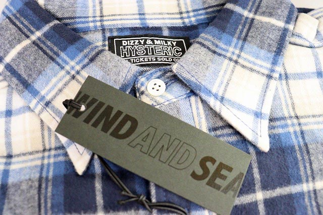 ウィンダンシー WIND AND SEA HYSTERIC GLAMOUR X WDS CHECK SHIRT 