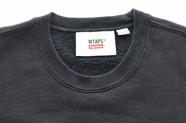 シュプリーム SUPREME × WTAPS 21AW CREWNECK BLACK L ダブルタップス 