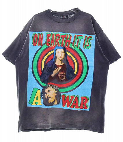 SAINT MICHAEL 24SS SS TEE ON EARTH BLACK L SM-YS8-0000-002 セント 