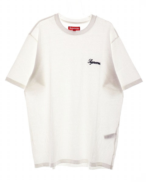 シュプリーム SUPREME 23AW WASHED SCRIPT S/S TOP WHITE Mサイズ 