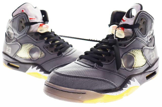 ナイキ NIKE × OFF-WHITE AIR JORDAN 5 RETRO SP BLACK 29cm CT8480 
