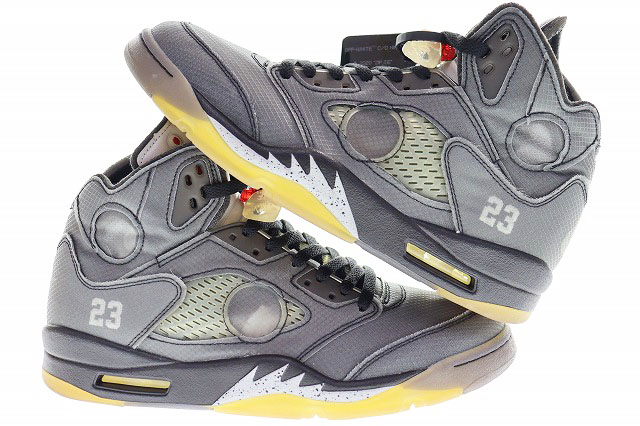 ナイキ NIKE × OFF-WHITE AIR JORDAN 5 RETRO SP BLACK 29cm CT8480 