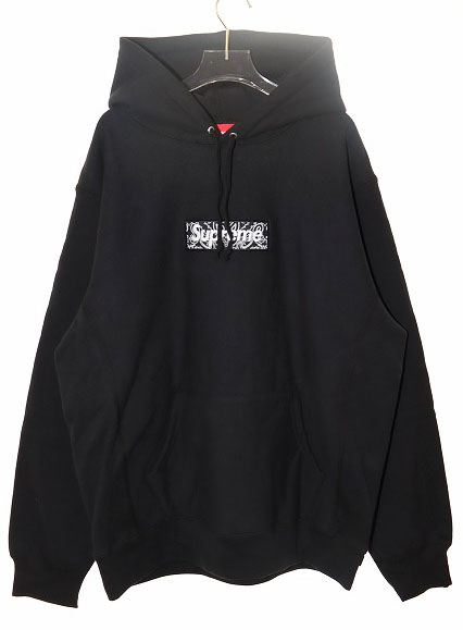 シュプリーム SUPREME 19AW BANDANA BOX LOGO HOODED BLACK XL 