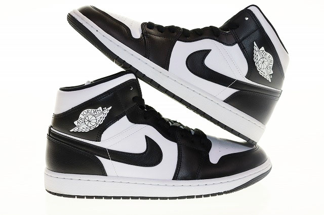 ナイキ NIKE WMNS AIR JORDAN 1 MID BLACK WHITE 28cm DV0991-101 
