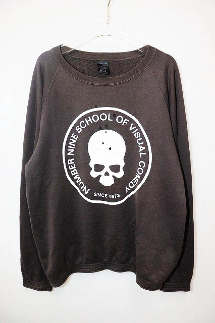 ナンバーナイン NUMBER (N)INE 穴あき 大ドクロ スウェット 4 タイム期  