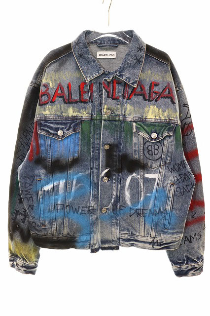 バレンシアガ BALENCIAGA LIKE A MAN LOGO DENIM JACKET SIZE34 ロゴ  