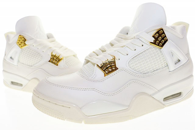 ナイキ NIKE WMNS AIR JORDAN 4 RETRO WHITE ＆ GOLD 29cm AQ9129-170 