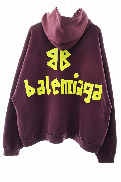 【中古】バレンシアガ BALENCIAGA 23SS TAPE TYPE RIPPED POCKET HOODIE M 744441 TOVB9 フーディ ☆AA★250407 バレンシアガ BALENCIAGA 23SS TAPE TYPE RIPPED POCKET HOODIE M