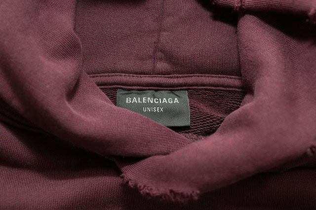 バレンシアガ BALENCIAGA 23SS TAPE TYPE RIPPED POCKET HOODIE M