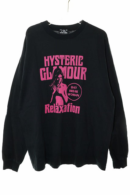 HYSTERIC GLAMOUR ロンT ブラック黒　Lヒステリックグラマー HYSTERIC GLAMOUR ブラック 長袖 LヒステリックグラマーロンT