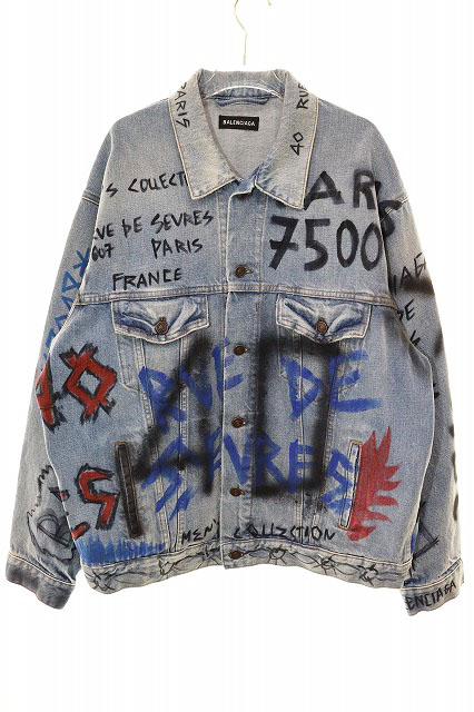 バレンシアガ BALENCIAGA 18AW GRAPHIC DENIM JACKET SIZE 46 534556 