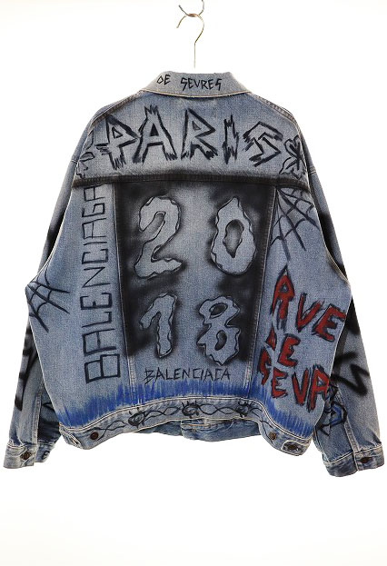 バレンシアガ BALENCIAGA 18AW GRAPHIC DENIM JACKET SIZE 46 534556 